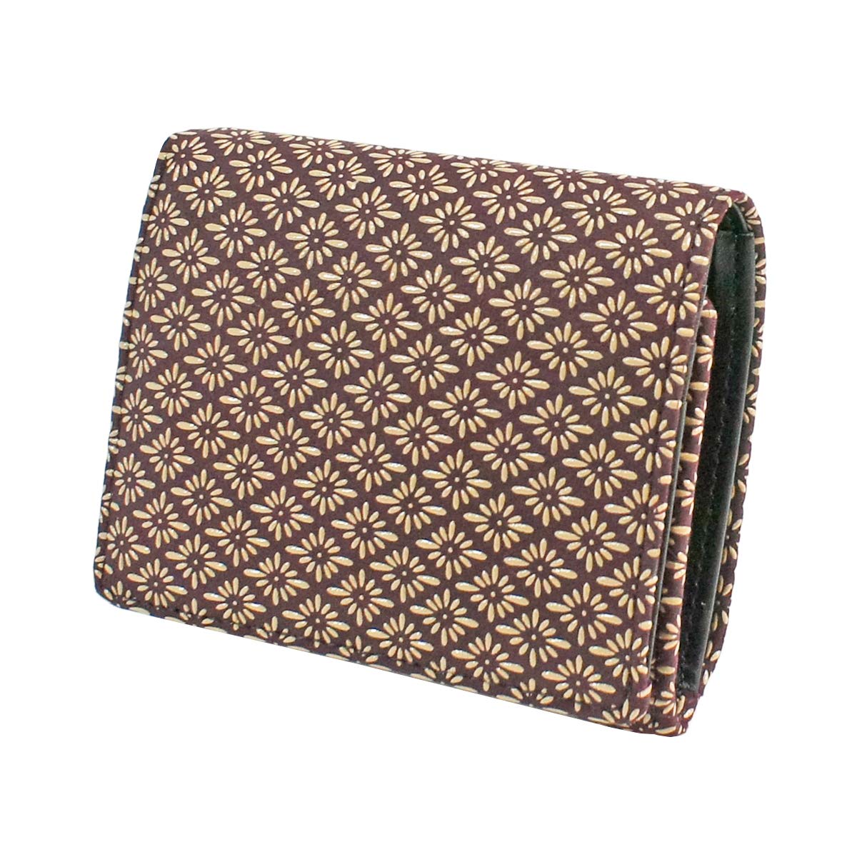 

Indenya Inden Bifold Wallet with H-shaped Bill Compartment and Box-Shaped Coin Purse, Deerskin, Purple with White Lacquer, Diamond and Chrysanthemum