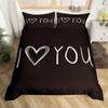 Love Heart Pattern Duvet Cover for Girls Women Pink Romantic Theme Bedding Set Room Decor,Valentine's Day Soft Comforter Cover