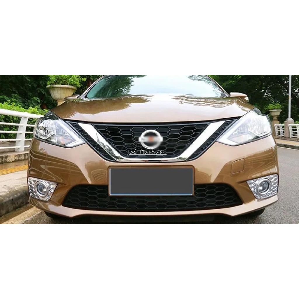 ABS Chrome Front Fog Light Lamp Cover Trim For Nissan Sentra Sylphy 2016