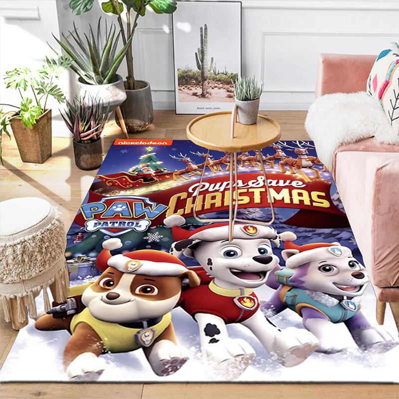 1Pc Paw Patrol Christmas Celebration Rug Office Carpet Indoor Outdoor Doormat Nonslip Soft And Comfortable Living Room Christmas Halloween Gift D91876