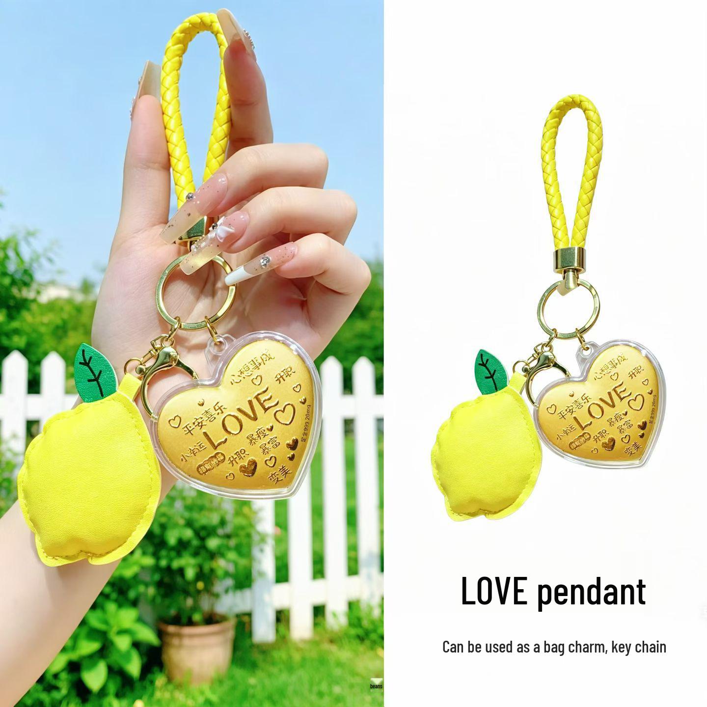 Golden Princess 999 Pure Gold Keychain Pendant - Elegant Small Business Gift Contains Gold