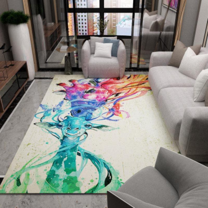 3D Printed Carpet Bedroom Bedside Carpet Long Anti Slip Floor Mat Large Living Room Floor Mat