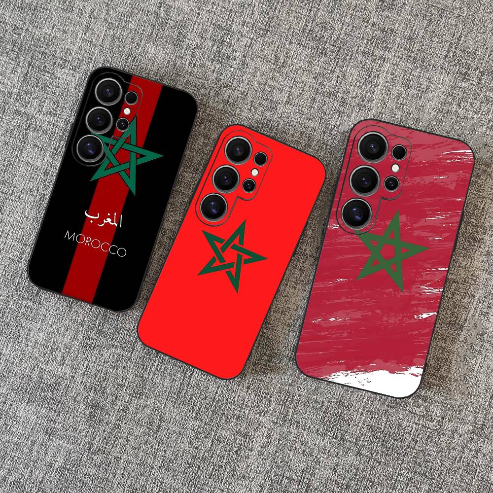 Morocco Map Flag Phone Case For Samsung S 24 Fe 25 Ultra Plus 20 Lite 21 30 22 23 24 22 Ultra 5G Fundas