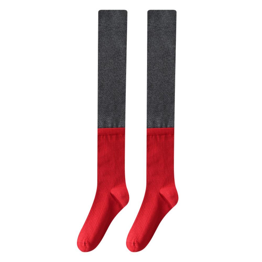 Simple Patchwork JK Lolita Socks Ins Over-knee Long Tube Stockings Japanese Style Hosiery Thigh High Stockings College
