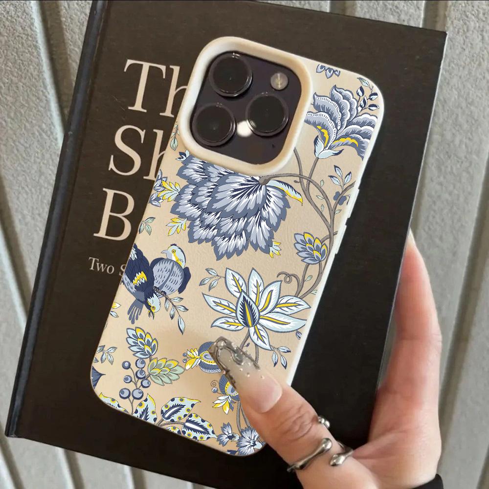 

INS Cool Flower Lily Luxury Lichee leather pattern Phone Case For Redmi Note 14 13 12 11 10 9 8 Pro Plus 4G 5G Shockproof Cover Note 13 Pro 4G