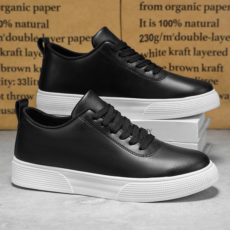 Four Seasons Men's Shoes One Pedal Skateboard Shoes Small Black Lazy Shoes Casual Light Sneakers Flat Shoes Men