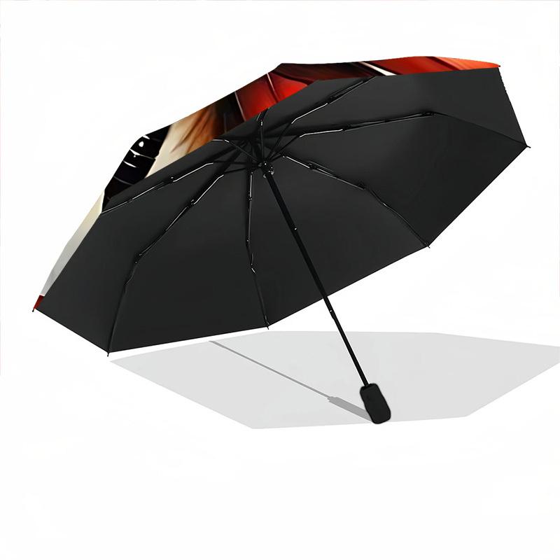 1PC Butterfly Floral Pattern Automatic Open/close Umbrella with 8-Rib Structure for Women/Men, All-Season Use - Travel Essential, Stylish Accessory, H