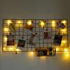 DIY Grid Photo Iron Frame Wall Shelf Wall Mounted Mesh Display Panel Wall Art Display Organizer