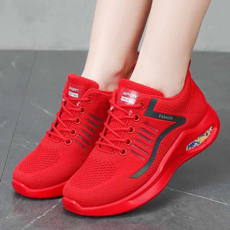 Fashion Women Casual Sports Shoes Red Outdoor Running Tennis Shoes Women Student Sneakers Breathable Female Shoes Woman Basket Femme