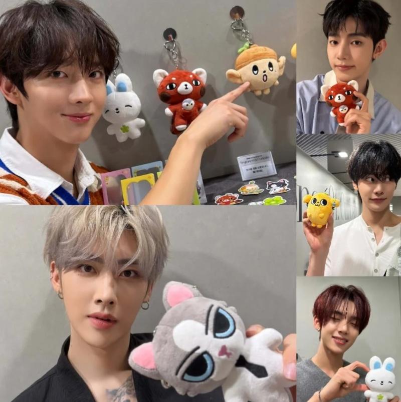 10Cm Plush Keychain And2Ble Zhanghao Ricky Han Yujin Fans Pop Up 3D Cartoon Pp Cotton Soft Embossed Plush Toy Fans Bag Charms