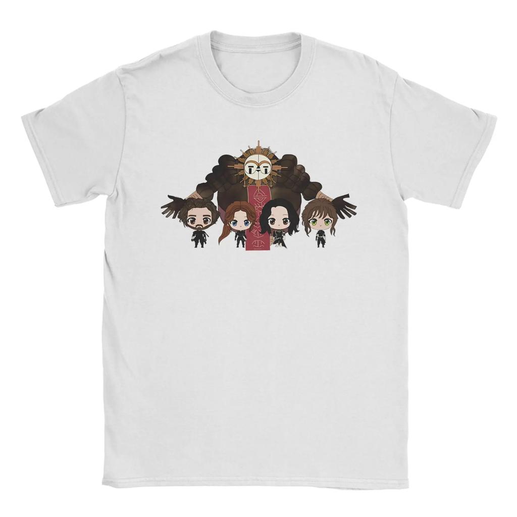 Men T-Shirts Chibi Lune Clair Obscur Expedition 33 Casual 100% Cotton Tee Shirt Short Sleeve  T Shirt Crewneck Clothes Plus Size