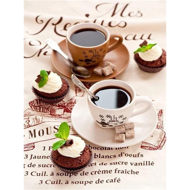 DIY Diamond Painting Dessert Cross Stitch Kit Mosaic Art Diamond Painting Full Circle/Square Diamond Home Decoration