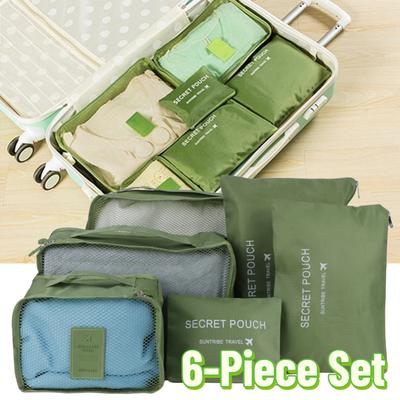 6-teiliges Set Aufbewahrungstasche Kleidersortiertasche Gepäck Koffer Packen für Reisen Gepäck Reiseaufbewahrungstasche
