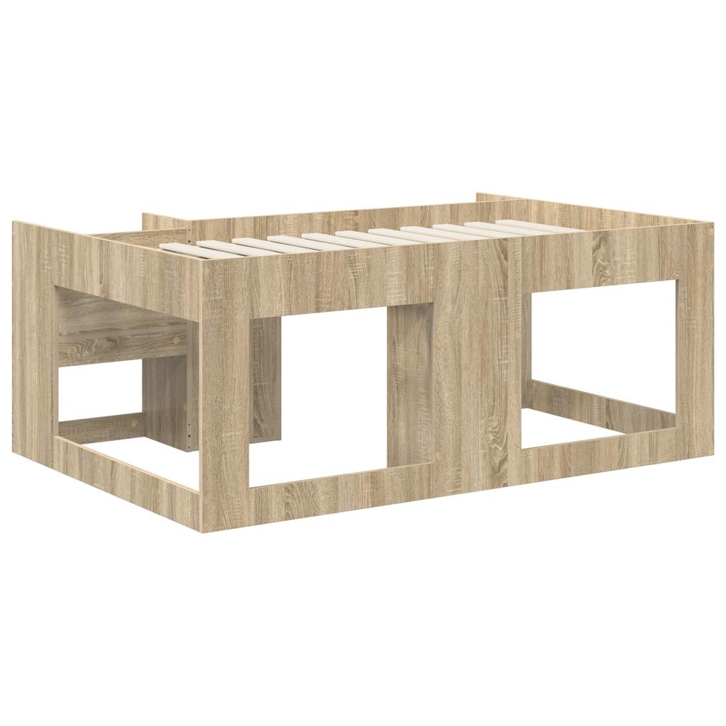 Kids Bed Frame with Storage Space Sonoma Oak 80 x 160 cm