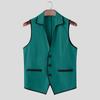 INCERUN Men Casual Lapel Neck Sleeveless Stitching Thin Waistcoat Tops