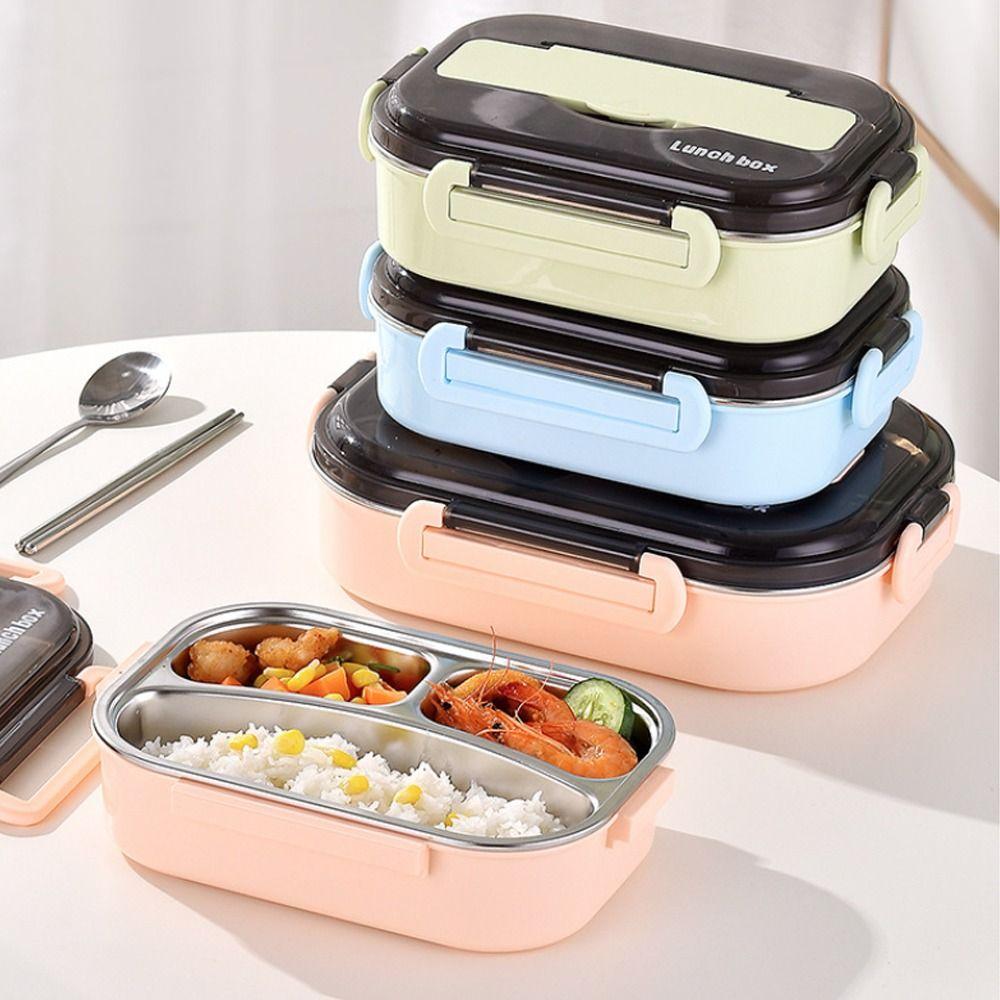 Stainless Steel Insulated Lunch Box Large Capacity Food Warmer Tableware  Office Workers