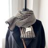 Autumn and winter female Korean version solid color wool scarf warm student cute couple Internet celebrity male versatile knitted scarf