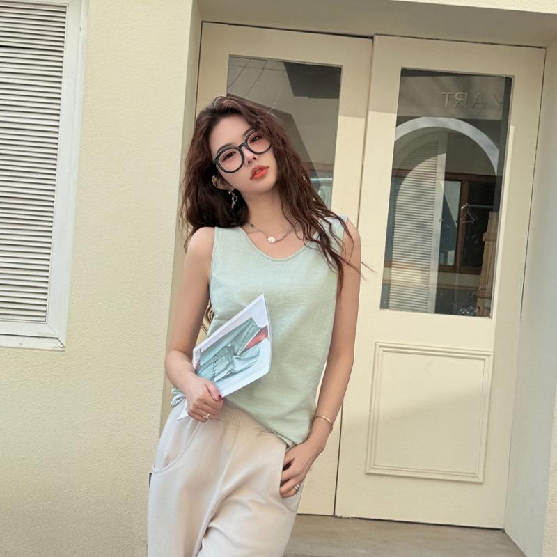 Sleeveless Top Vest Versatile and Thin Suspenders for Womens Summer Latest Models Inside and Outside Korean