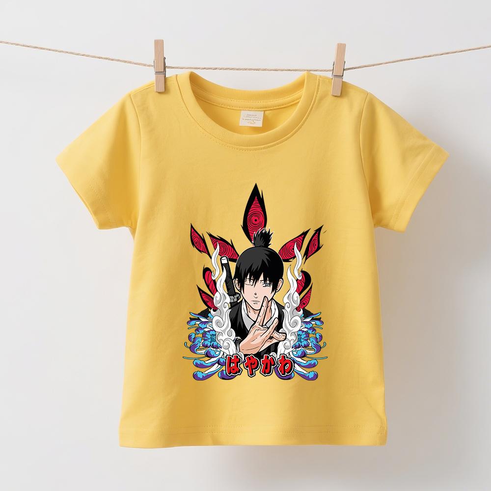 Chainsaw Man Aki Anime Print Boys Girls Cotton T Shirts Short Sleeve Summer Casual Kids Tee Top