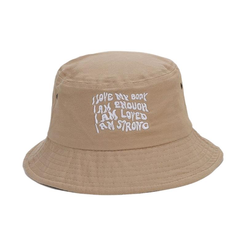 Embroidery Bucket Hat for Adult Outdoor Breathable Summer Spring Fisherman Hat