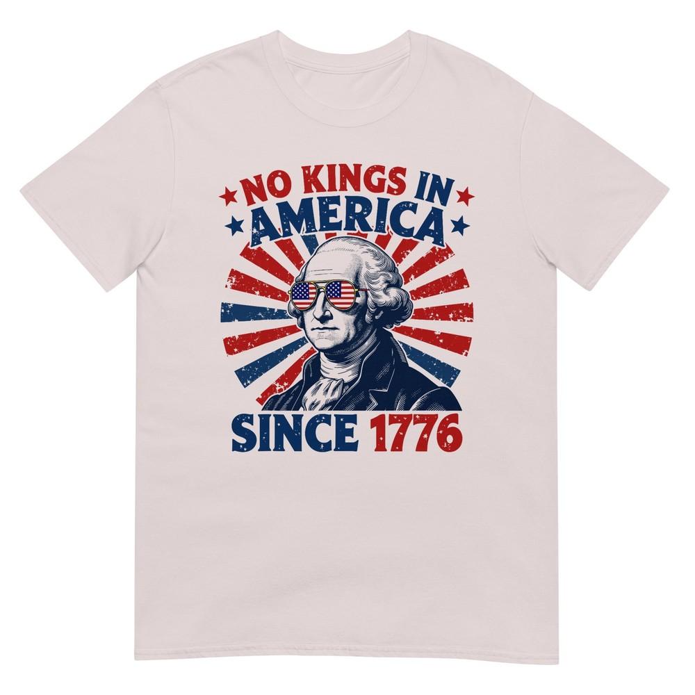 No Kings In America Since 1776 Distressed Flag Usa Vintage Tshirt