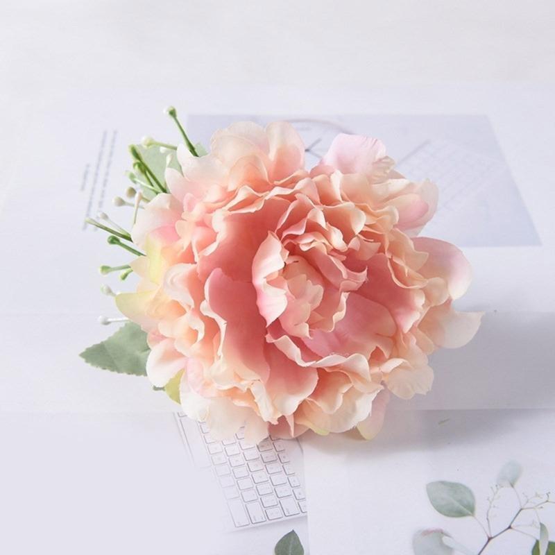 Set of 2Pcs Artificial Peony Flower Curtain Tiebacks Clip Flower Curtain Holder Clamp Decorative Window Drapes Tiebacks