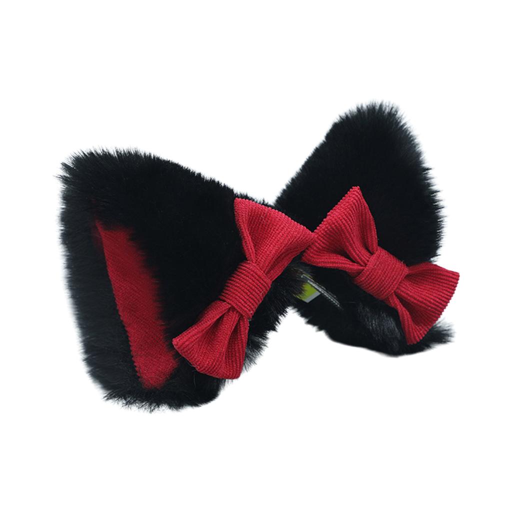 Kitten Hair Clip Cosplay Headwear Party Sexy Kitten Hair Clip with Bows Animation Hairpin for Live Show Role Play