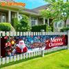 Merry Christmas Fence Banner, Holiday Welcome Sign, outdoor lawn porch yard sign
