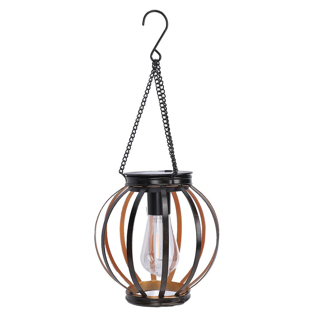 Solar  ing Lantern Outdoor Water Proof Metal Solar Powered Light with Hook for Outside Yard Garden Patio Porch Balcony