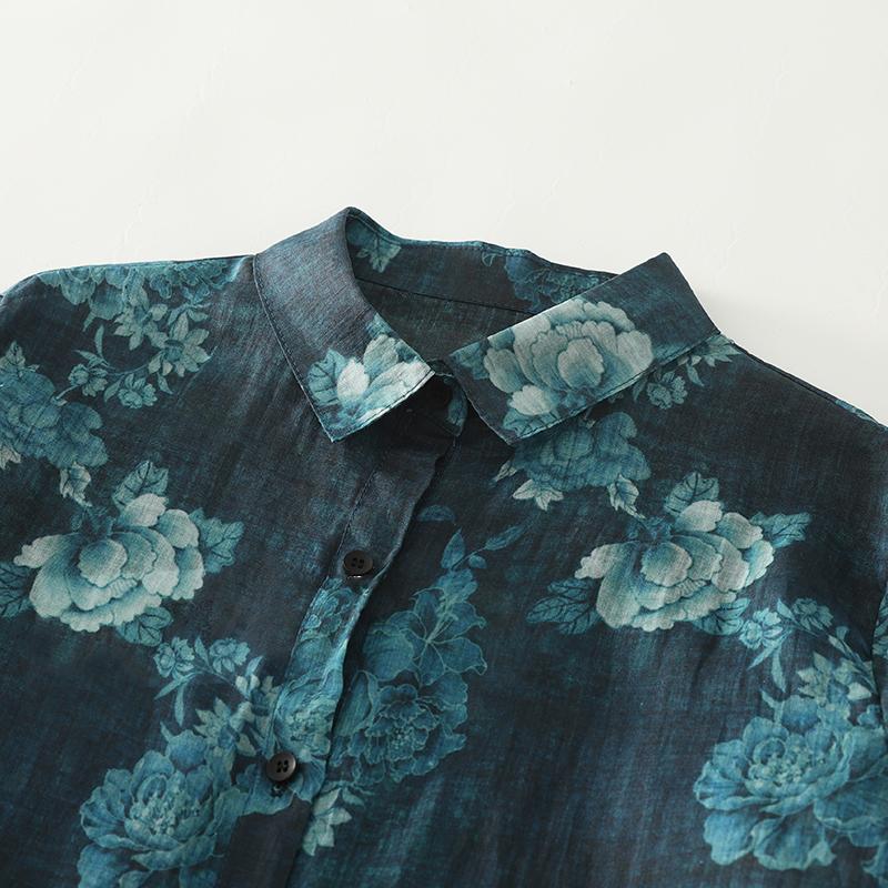 DIMANAF New Plus Size Women Tops Shirts Tees Floral Casual Loose Blouse 2025 Autumn Print Cotton Long Sleeve