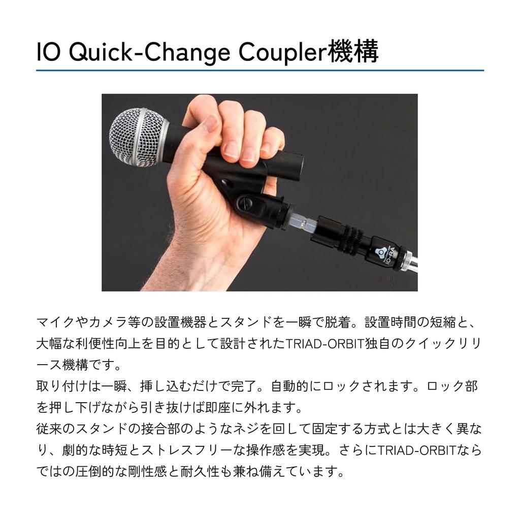 Tommers IO COUPLER konverteringsadapter Legger til et hurtigbyttesystem til en konvensjonell mikrofon hurtigskifter TRIAD-ORBIT IO-RA [5/8 QUICK-CHANGE