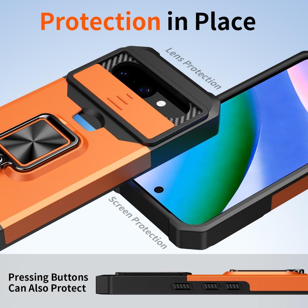 Shockproof Card Holder Case For Google Pixel 10A 9A 10 9 Pro XL 8 7A 7 6 A Pro Slide Camera Slot Wallet Protect Ring Stand Cover