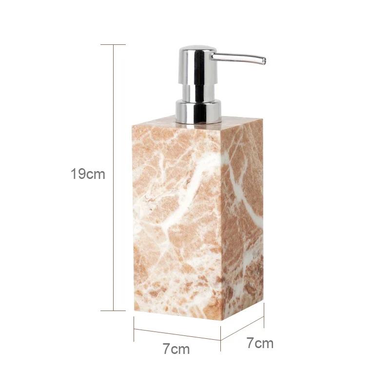 Coral Pink Natural Marble Set for Bathroom Soap Dispenser Soap Dish Toothbrush Holder Tissue Box Tray Bathroom Accessories