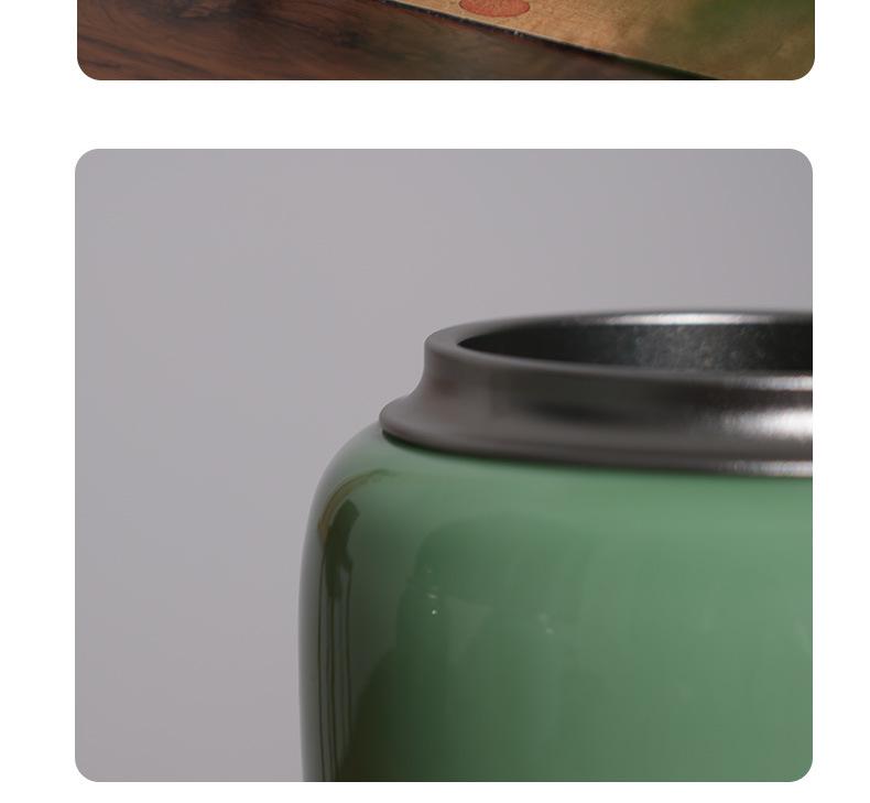 Longquan Celadon Ceramic Tea Caddy: Handmade, High-Capacity, Sealed Jar for Tea Storage