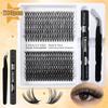 DIY Segmented Fluffy Single - Cluster False Eyelashes with D - Curl, 10 - 16mm for Natural and Dense Lash Grafting Makeup