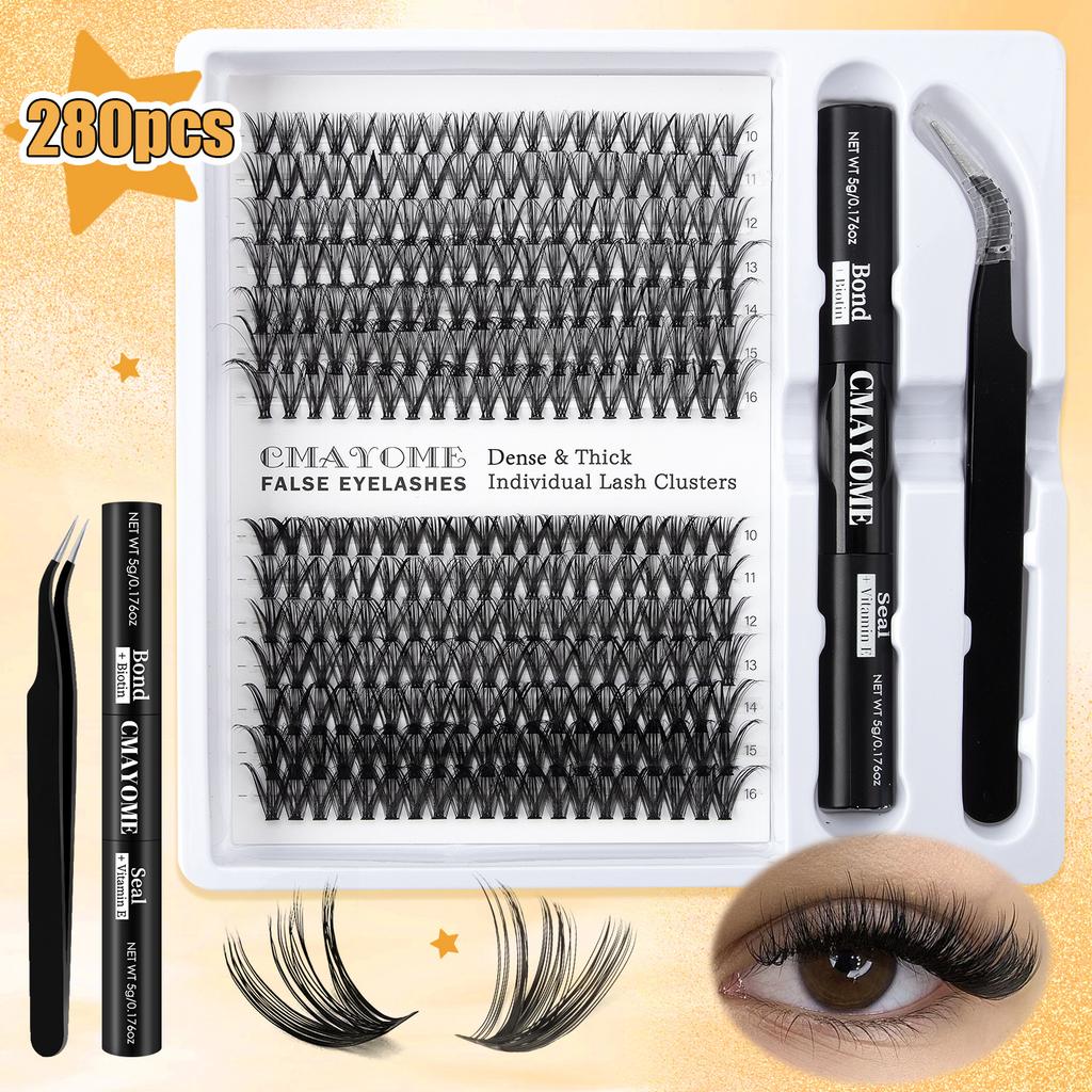 DIY Segmented Fluffy Single - Cluster False Eyelashes with D - Curl, 10 - 16mm for Natural and Dense Lash Grafting Makeup