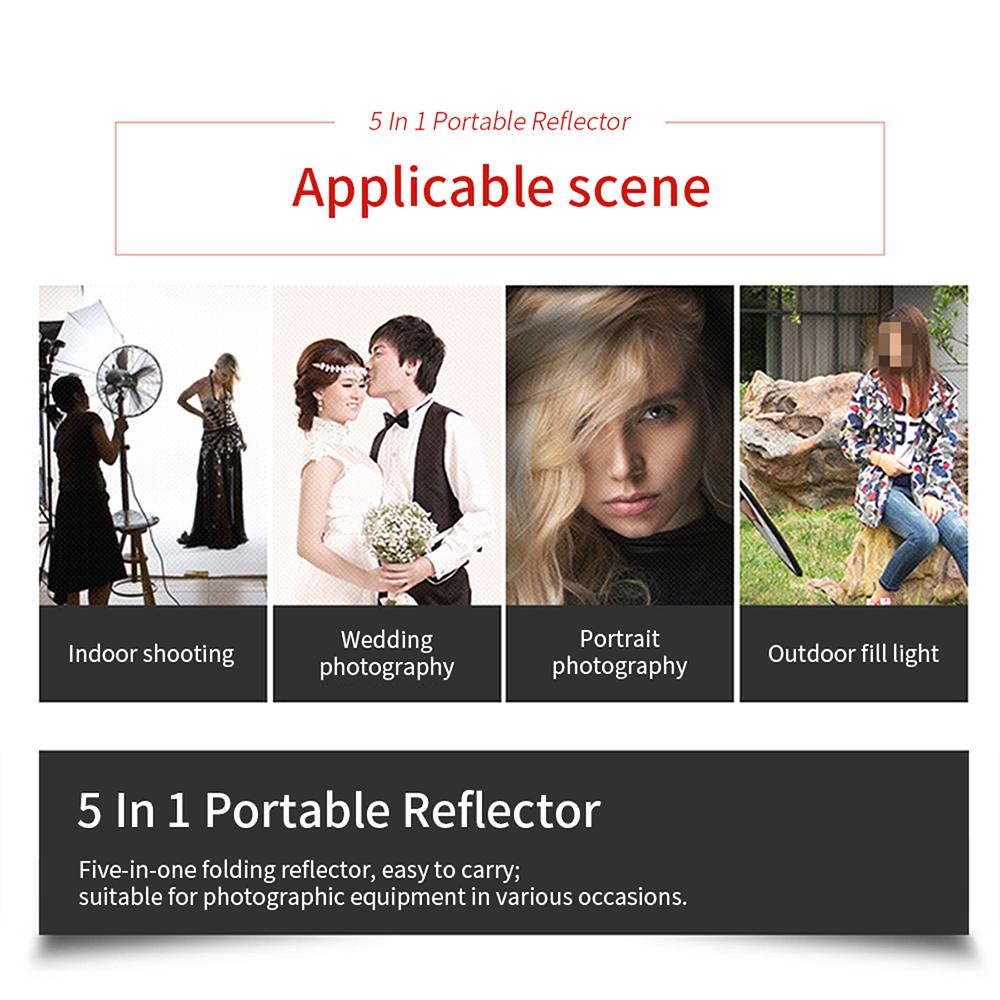 Neuer tragbarer 60x90cm ovaler Reflektor für Innen- und Außenaufnahmen faltbar Fotostudio Foto faltbarer Lichtreflektor