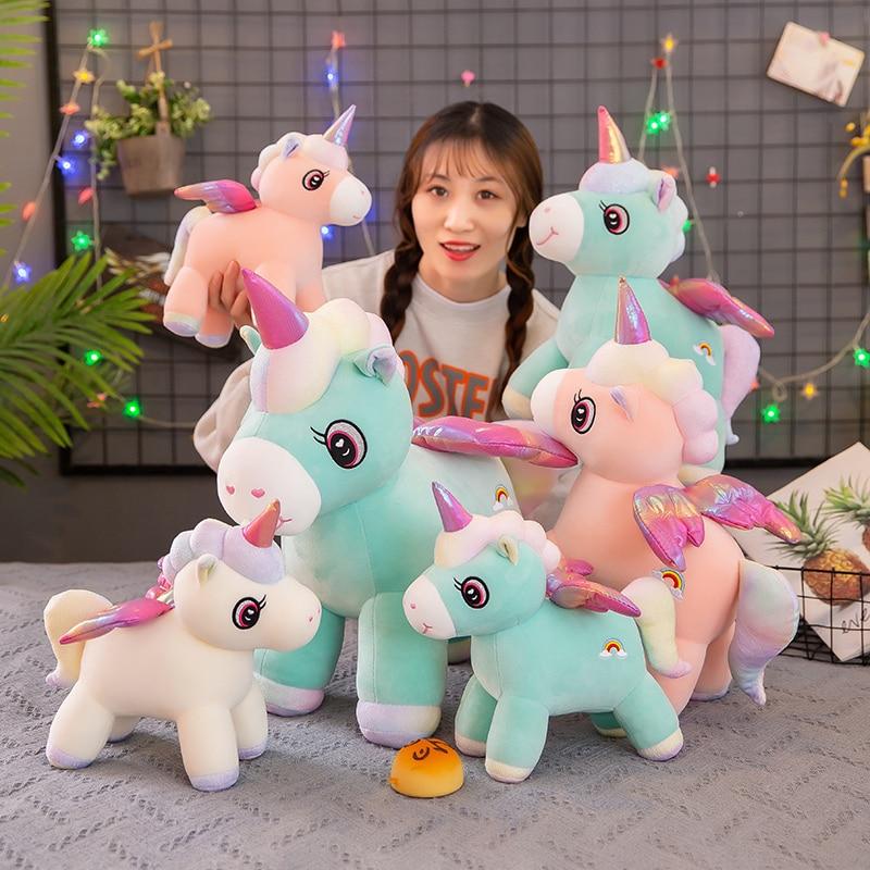 1pc 30 /35 /50cm Lovely Colorful Unicorn Plush Toys Cartoon Animal Horse Pillow Stuffed Soft Doll For Children Baby Girls Gifts