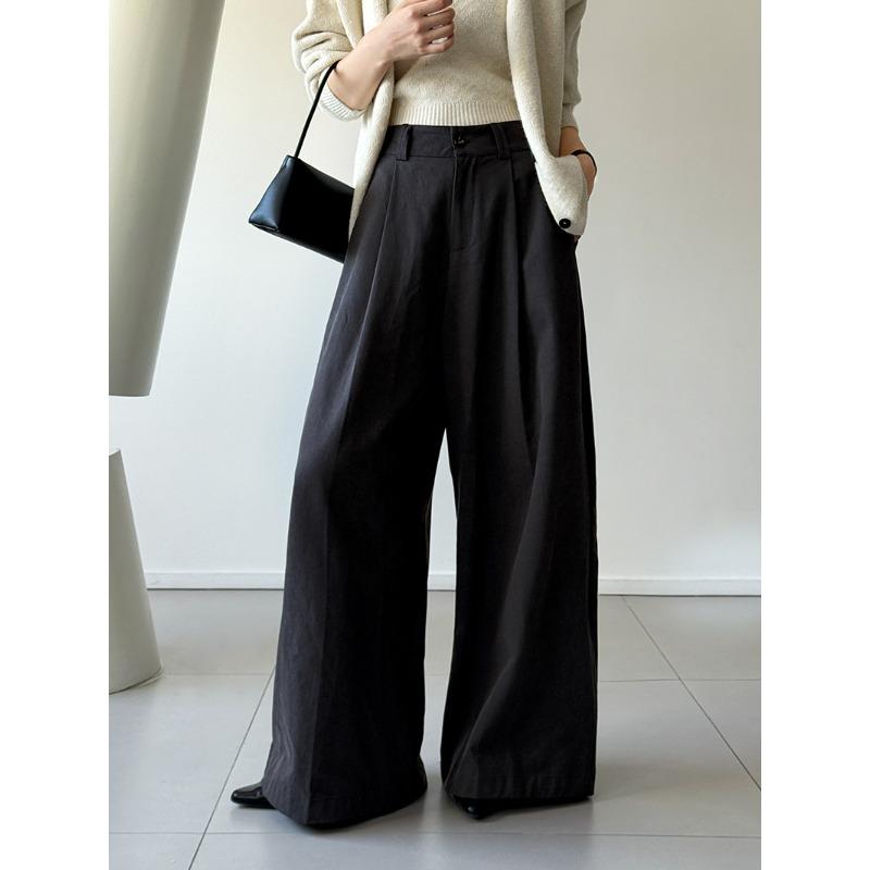 Tachibana, Early Spring New Retro Casual Pants New Wide-leg Pants Loose Trousers High Waist Casual