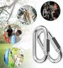 20PCS Stainless Steel Carabiner Quick Oval Screwlock Link Lock Ring Hook M3 5 Multifunctional for Outdoor Camping Hiking