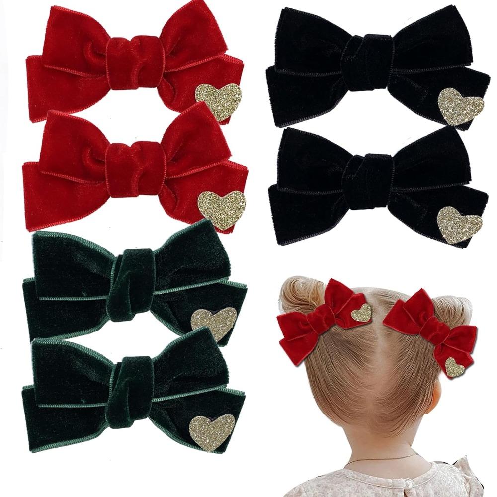 

Sweet Velvet Bow Hairpin Cute Christmas Hairpin Fashion Bow Hair Clips Girls