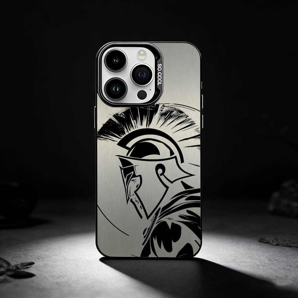 

Spartan Cool Phone Case For iPhone 17,16,15,14,13,12,11 Plus,Pro Max,XS,Colored silver phone case iPhone16plus