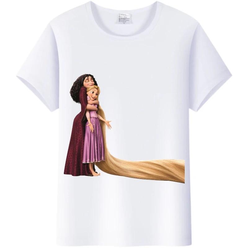 Disney Cartoon Women Blouses Tangled Princess T-shirts Summer Tops Korean Streetwear Y2k Harajuku Oversized Clothes Girl Tshirts