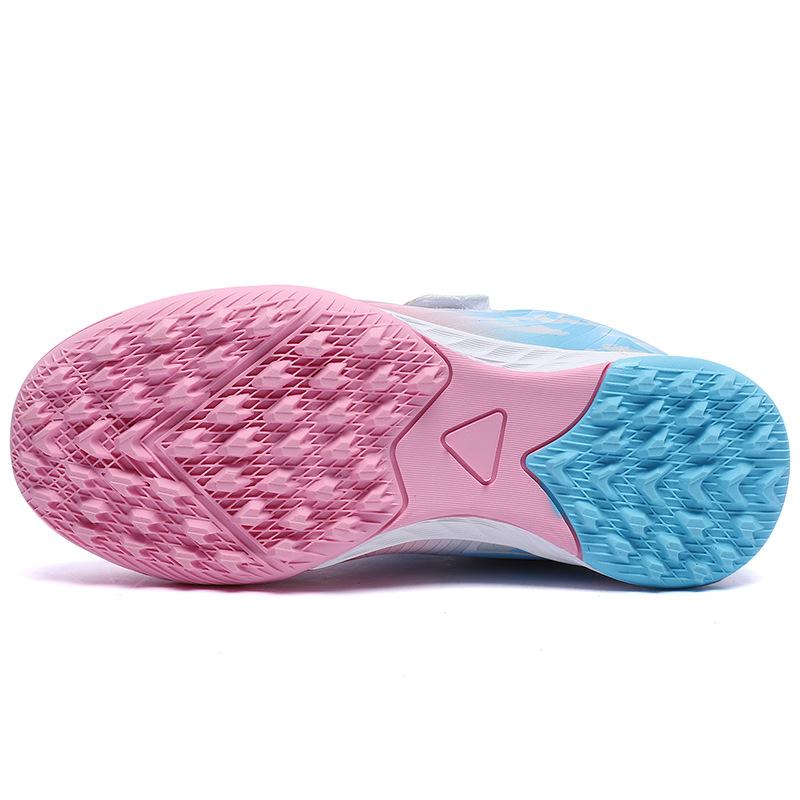 Children'S Football Shoes Tf Broken Nails Artificial Turf Boys' Shoes Girls' Shoes Velcro Competition Leather Foot Training Shoes
