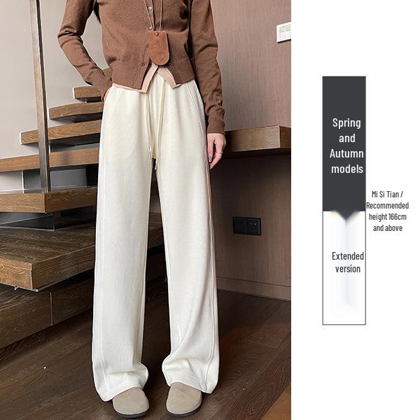 

New Women s Plus Velvet Warm Wide-Leg Sports Pants - Spring Arrival, Casual Straight-Leg Design S