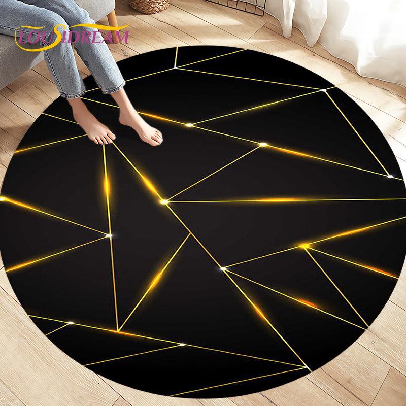 Tappeto per area illusione visiva geometrica astratta 3D Tappeto grande, rotondo per soggiorno, camera da letto, divano, decorazione, tappetino antiscivolo