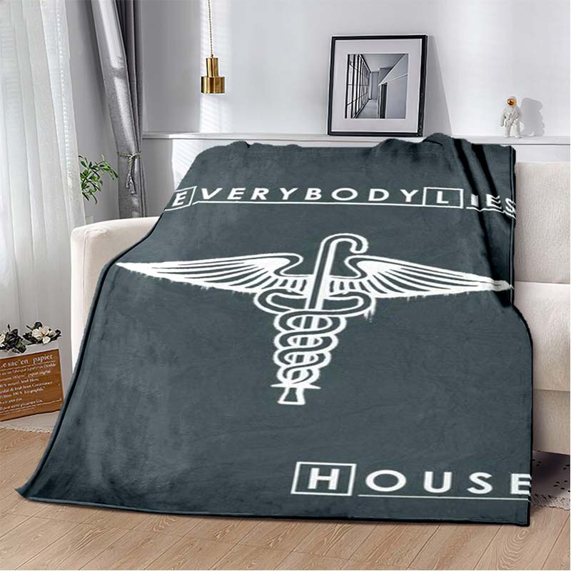 Dr. House Print Soft Flannel Throw Blanket Lightweight Warm SofaCouch Bed Home Decor Cover For Movie Fans