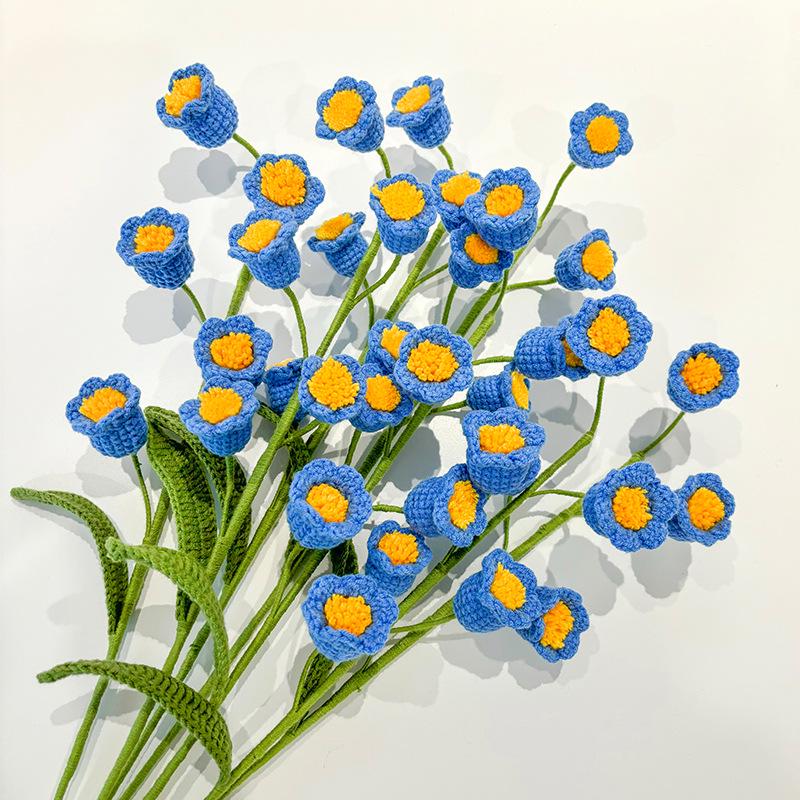 Handmade Woven Yarn Knitted Faux Flower Bouquet