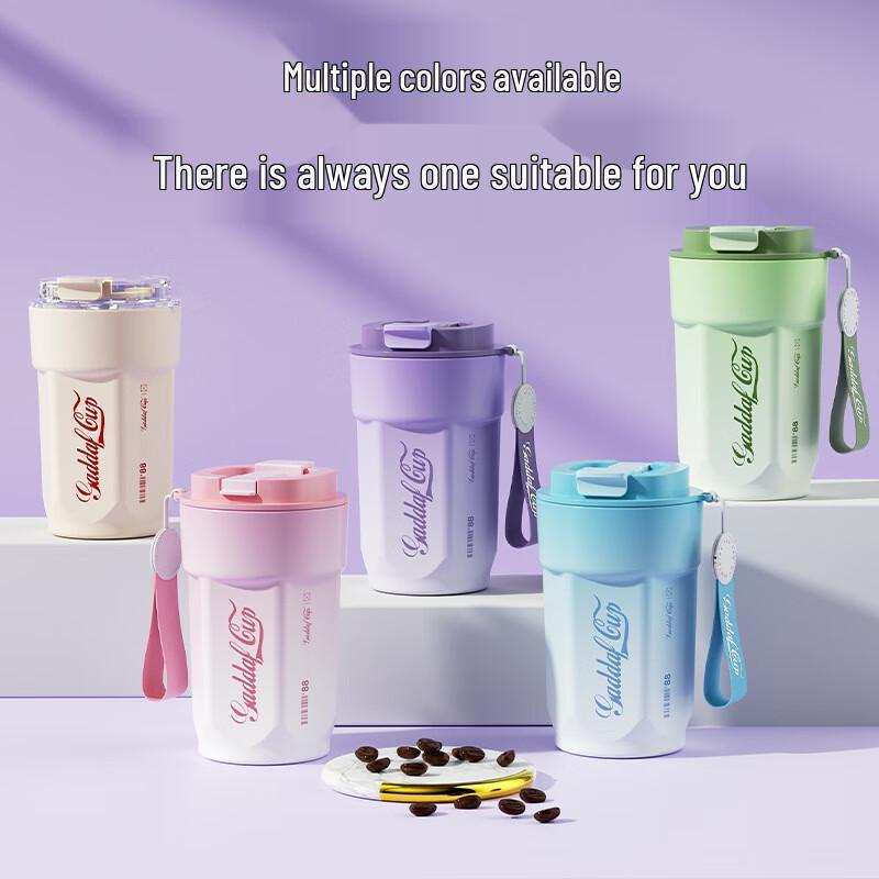 Niusihui Gradient Portable Double-Drink Stainless Steel Coffee Cup