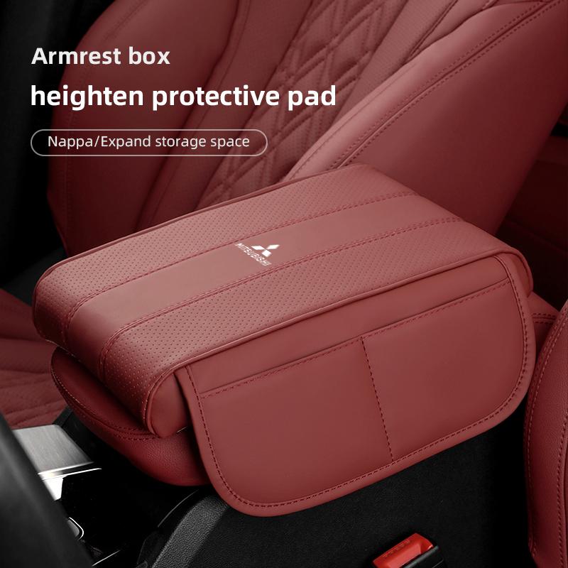 Leather 5cm Car Armrest Box Pad Memory Foam Armrest Mat For Mitsubishi Eclipse Lancer Outlander Pajero ASX I200 Space Triton Ex